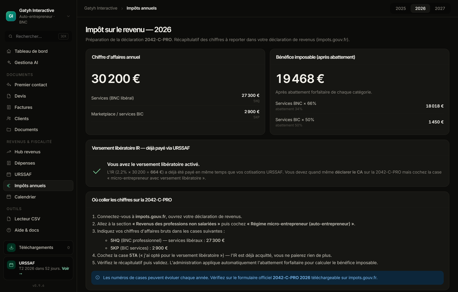 Impôts annuels